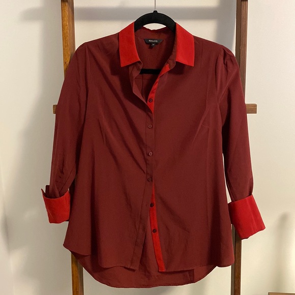 RW&CO 2 tone button down blouse sz s - Picture 1 of 8